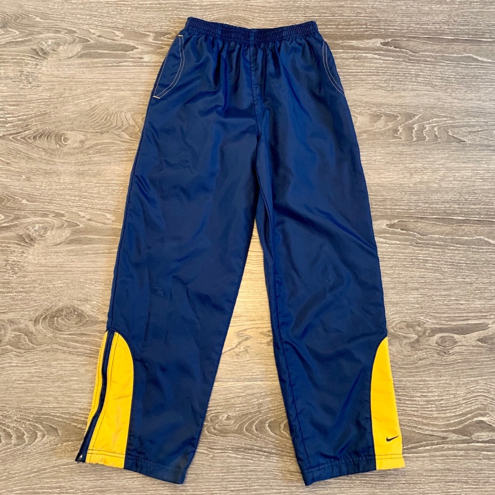 Nike track pants lined zips at legs blue M 10-12